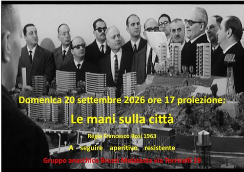 PROIEZIONE FILM “LE MANI SULLA CITTÀ” 