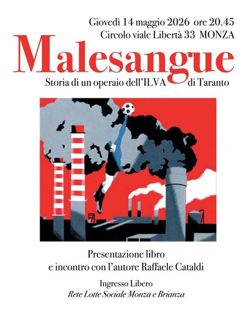 MALESANGUE. Storia di un operaio dell’Ilva di Taranto (Alegre Edizioni, 2025)