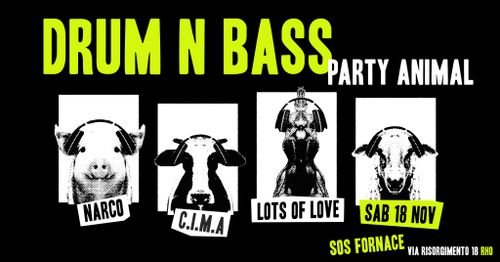 Drum n Bass Party Animal - Narco + C.i.m.A - Lots of Love - Benefit Oasi S.Giuliana