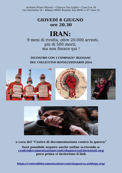 IRAN: 9 mesi di rivolta, oltre 20.000 arresti, più di 500 morti, ma non finisce qui !