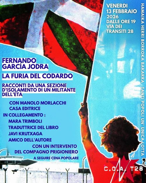 Presentazione libro "La furia del codardo" + cena