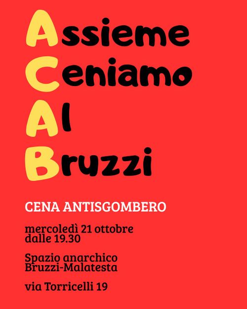 CENA ANTISGOMBERO TORRICELLI