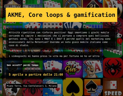 A-K-M-E, core loops & gamification