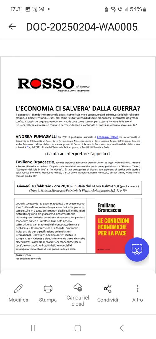 L’ECONOMIA CI SALVERA’ DALLA GUERRA?