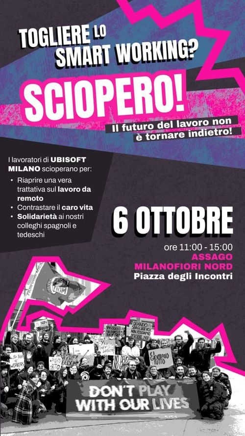 Sciopero e presidio lavoratori/trici UBISOFT Milano @Assago