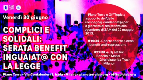 Complici e solidali: serata benefit inguaiat@ con la legge