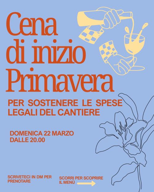 Cena di primavera per le spese legali del Cantiere