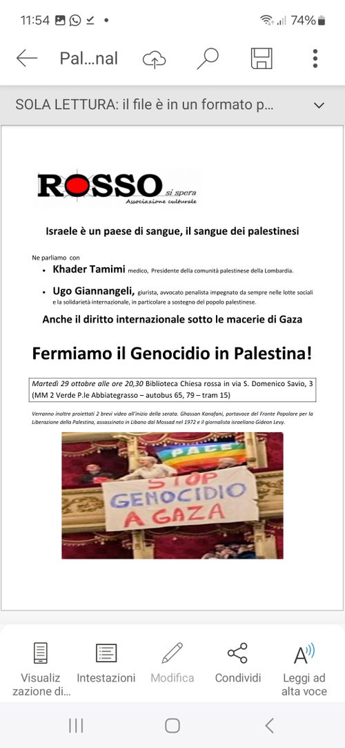 Fermiamo il genocidio in Palestina