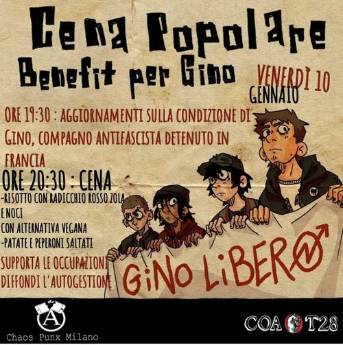  Cena popolare benefit per Gino