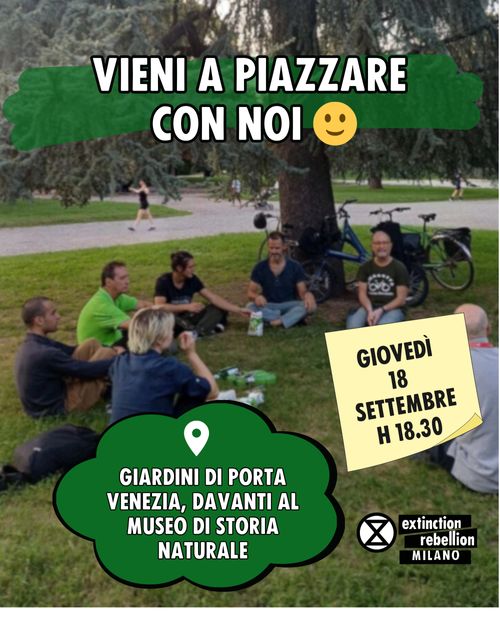 Vieni a piazzare con Extinction Rebellion Milano