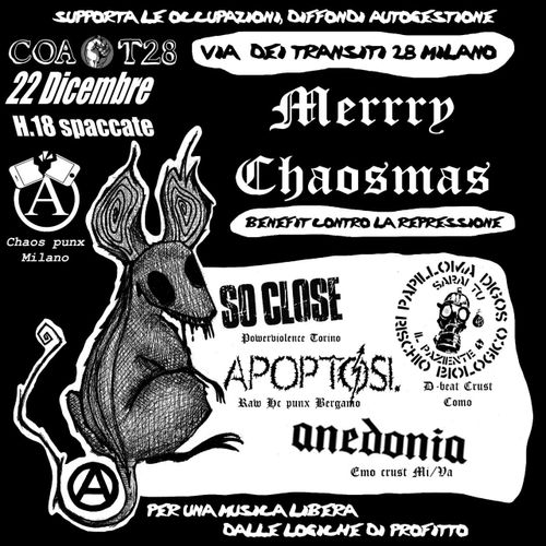 22 Dicembre in via dei Transiti 28, Milano, Chaos Punx Milano presenta: Merry Chaosmas