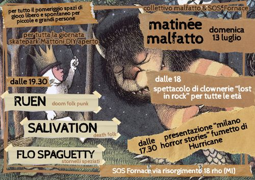 Matinée malfatto - Live: Ruen (doom folk punk) + Salivation (death folk) + Flo Spaguetty (stornelli speziati punk)