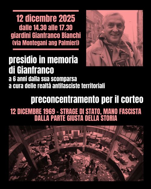 🌹 12.12 PRECONCENTRAMENTO MILANO SUD in memoria di Gianfranco 🌹