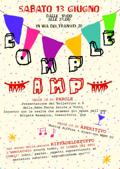CompleAMP - la consueta festa di compleanno dell'Ambulatorio Medico Popolare di Milano