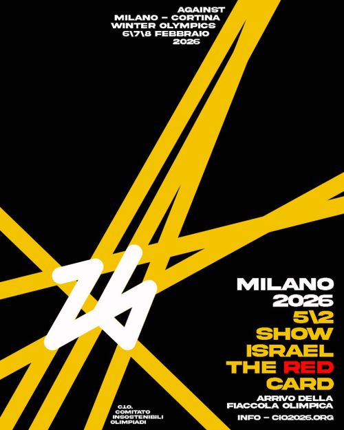 SHOW ISRAEL THE RED CARD - AGAINST MILANO-CORTINA WINTER OLYMPICS