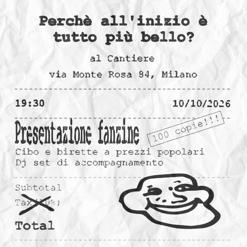 SAPresentazione della Fanzine “Perché all’inizio è tutto più bello?” 