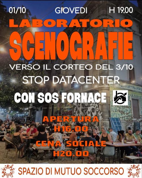 Laboratorio di Scenografie verso il corteo del 3/10
