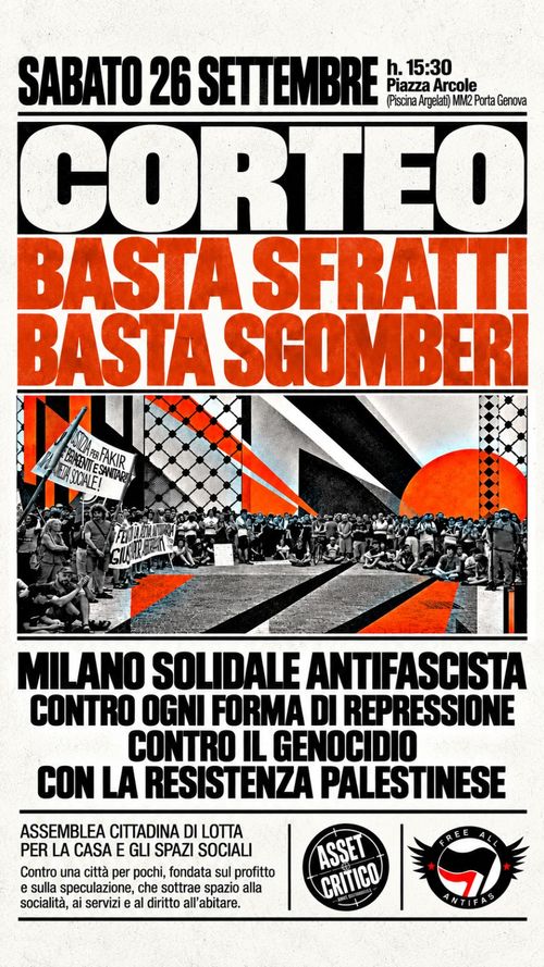 Corteo: BASTA SFRATTI, BASTA SGOMBERI!