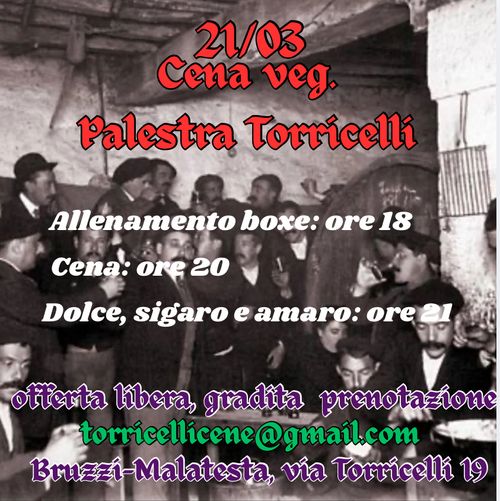 Cena benefit Palestra Popolare Torricelli 