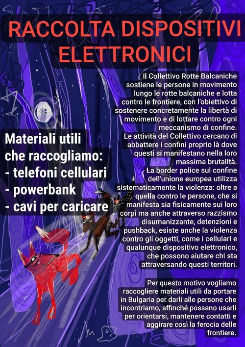Collettivo Rotte Balcaniche | Raccolta Materiali - Powerbank, Telefoni, Caricatori