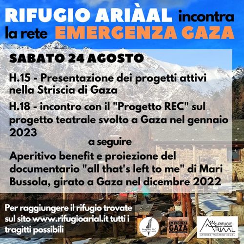 Rifugio Ariàal incontra Emergenza Gaza